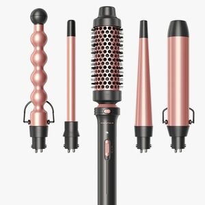 NWT Wavy Talk 5 In One Professional Ceramic Interchangable Curling Wand Set